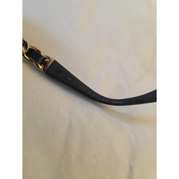Chanel CLASSIC Black CAT- EYE Sunglasses GOLD CHAIN Leather GOLD CC logo Box main image 5